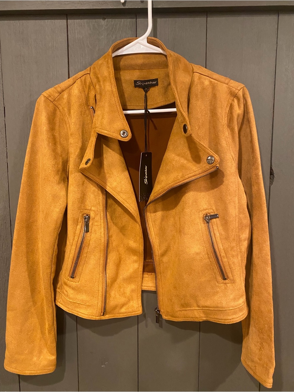 NWT Shinestar Suede-Effect Bomber Jacket women’s small